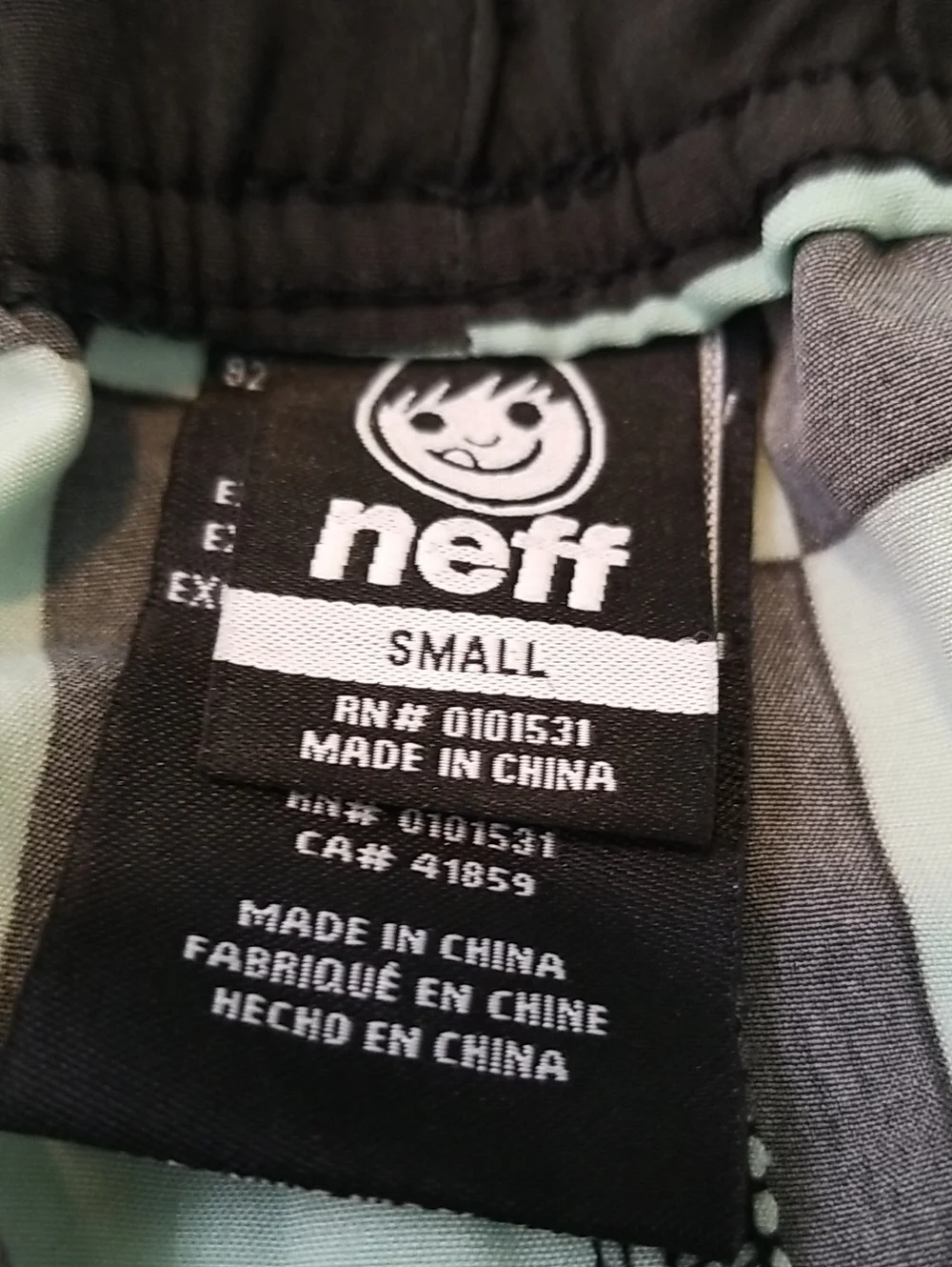 Neff Mens Swim Trunks Small Green Black Ducks